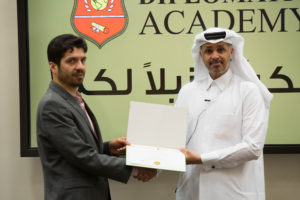 تم تنفيذ برنامج كيف تكون دبلوماسيا ناجحا بالاشتراك مع التعليم المستمر في جامعة قطر من تاريخ 29 أبريل الي 01 مايو 2019